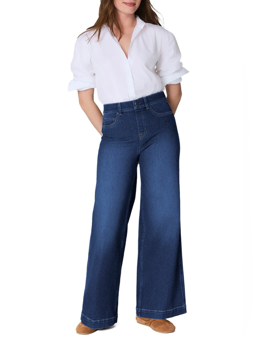 SPANXshape EveryWear™ Women’s Pull-On High Waist Wide Leg Blue Jeans Size XL